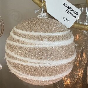 NWT Bundle of 6 Kirkland’s Home 4” Striped Shimmer Ornaments
